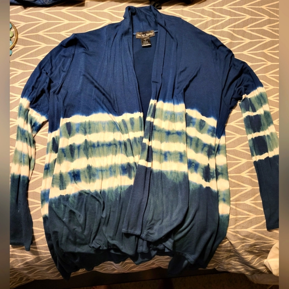 Tie dye drape cardigan